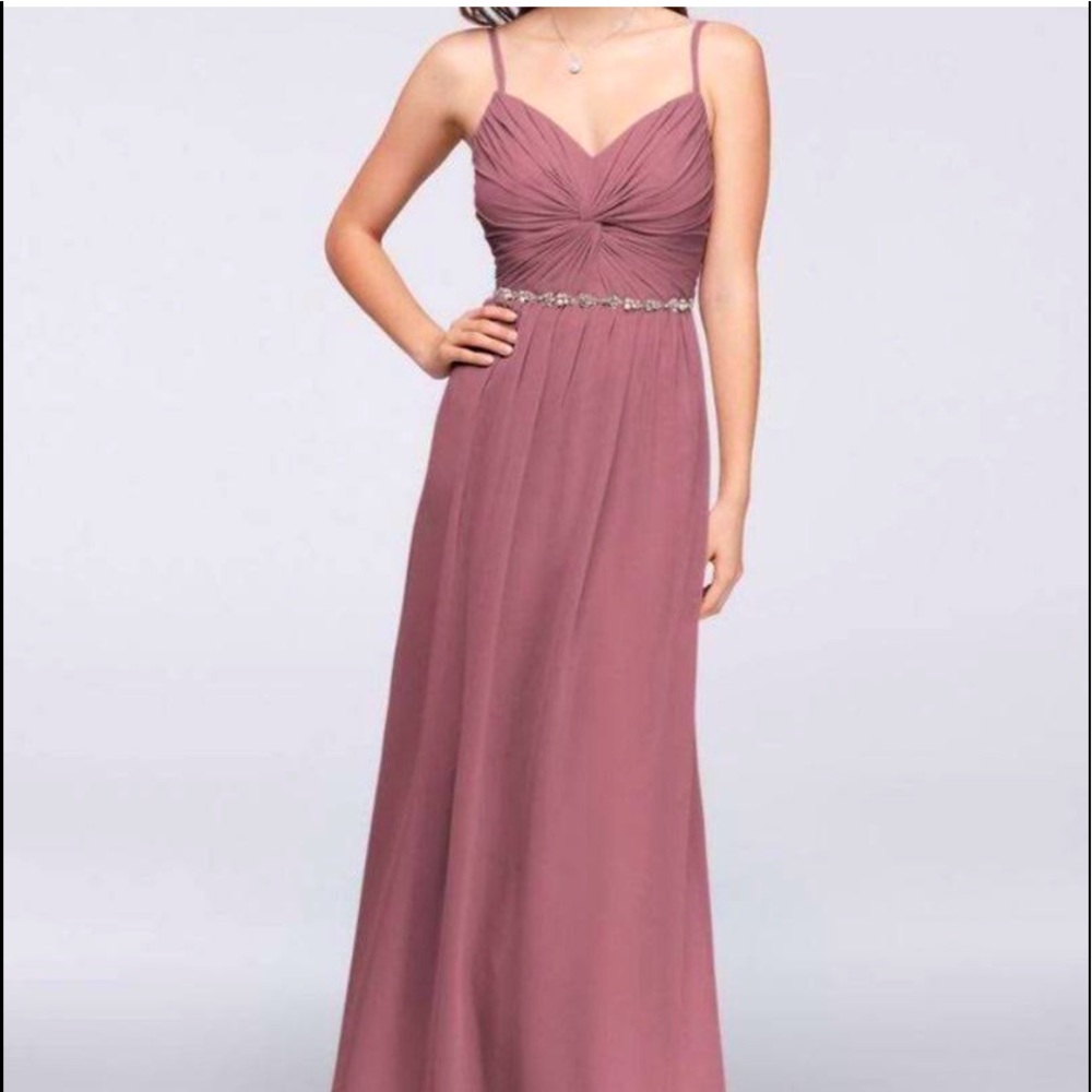 David's Twist Bodice Chiffon Bridesmaid Dress